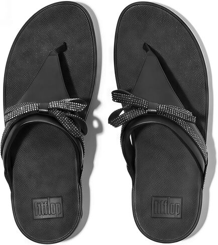 FITFLOP LULU LULU GLITZ-BOW LEATHY TEE-POST WEDGE in Kuwait