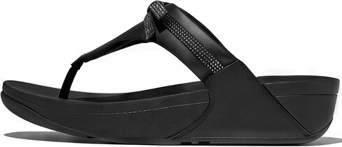 FITFLOP LULU LULU GLITZ-BOW LEATHY TEE-POST WEDGE in Kuwait