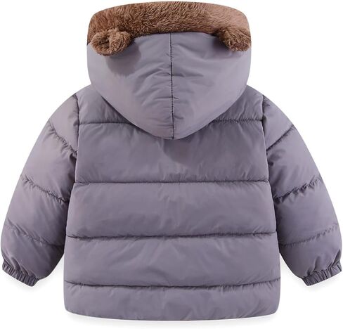 JiAmy Baby Winter Fleece Coat Kids Boys Jacket Outwear Girls Padded Clothes Grey 1-2 Years in Kuwait