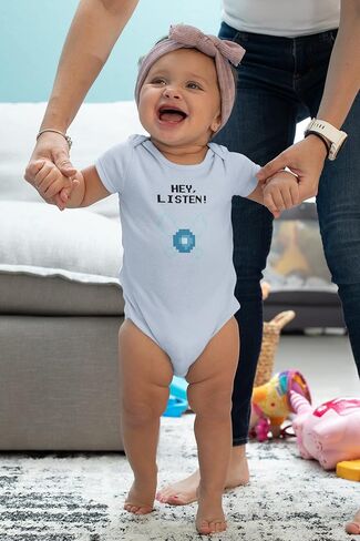 Pop Threads Hey Listen! Navi Video Gaming Gamer Funny Infant Baby Boy Girl Bodysuit in Saudi Arabia