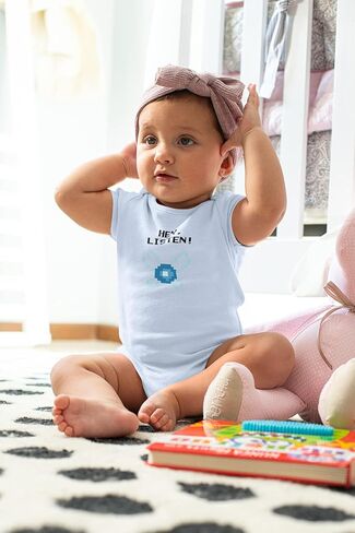Pop Threads Hey Listen! Navi Video Gaming Gamer Funny Infant Baby Boy Girl Bodysuit in Saudi Arabia