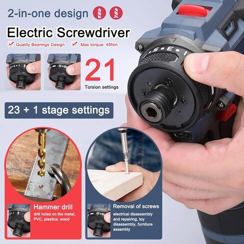 Dioche Electric Screwdriver 16.8V Multi Function Brushless Cordless Impact Screwdriver (2pcs Batteries US Plug) in Saudi Arabia