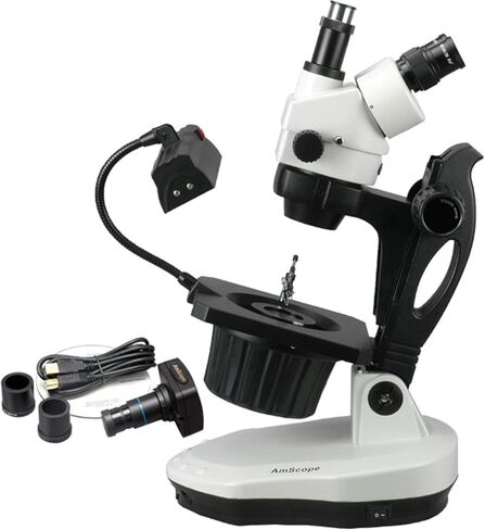 AMSCOPE GM400TZ-8M المجهر الرقمي الجيولوجي الجيولوجي التثريلي ، العدسة WH10X ، تكبير 3.5 × 90X ، 0.7 × 44X ، كاميرا الباروجين ، كاميرا البارين ، 8MP ، 8MP. in Saudi Arabia