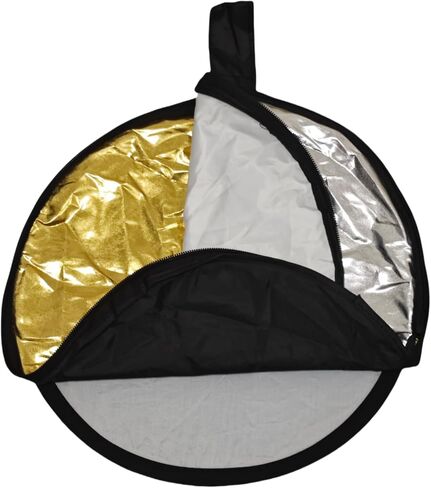 5-in-1 Photography Reflector 32"(80cm), Multi-Disc Collapsible Light Reflector with Bag - Super Portable for Studio/Macro Photography - Translucent, Silver, Gold, White and Black in Kuwait