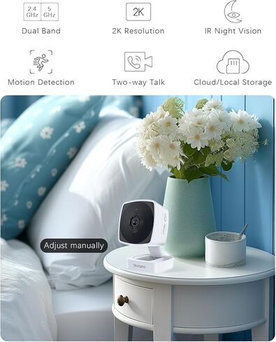 blurams Cameras for Home Security 5G&2.4G, 2K Security Camera Indoor, Pet Camera with Phone App, Indoor Camera w/AI Motion Detection, 2-Way Audio, Compatible with Alexa&Google Home Assistant in Kuwait
