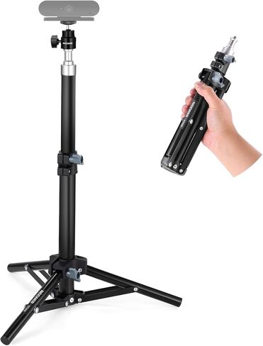 Neewer Webcam Stand Tripod for Desk ، Mini Desktop Tripod مع حامل الخلية متوافق مع Logitech Anker Emeet Webcam Ring Light لتسجيل الفيديو Live Streaming Zoom ، ST45B in Kuwait