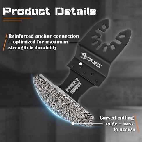 Universal Fit 40-50 Grit Diamond-Grit Edge Oscillating Blade for Grout Removal - 2-3/4" Cutting Width (3-Pack) in Kuwait