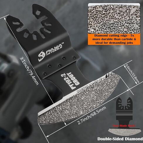 Universal Fit 40-50 Grit Diamond-Grit Edge Oscillating Blade for Grout Removal - 2-3/4" Cutting Width (3-Pack) in Kuwait