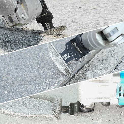 Universal Fit 40-50 Grit Diamond-Grit Edge Oscillating Blade for Grout Removal - 2-3/4" Cutting Width (3-Pack) in Kuwait