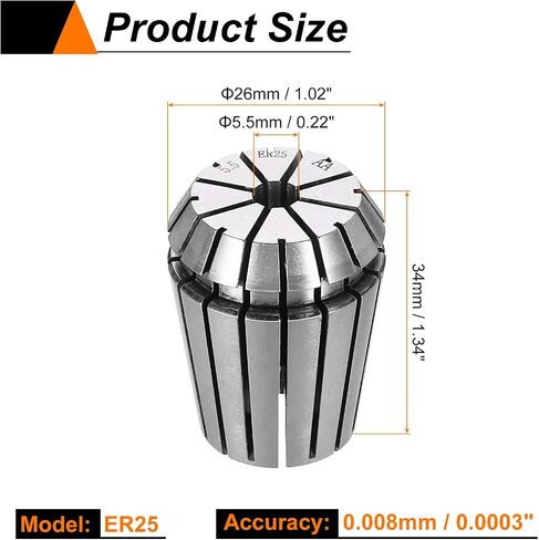 Harfington Spring Collet Chuck Er25 1mm 65mn Spring Steel Dreaision Router Collets for CNC Engraving Milling Tool in Saudi Arabia