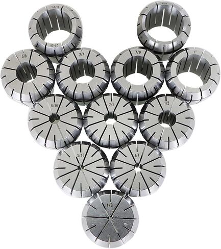 12Pcs ER40 Collets with Common Size 1/8 3/16 1/4 5/16 3/8 1/2 5/8 3/4 1 1-1/16 1-1/8 in Saudi Arabia