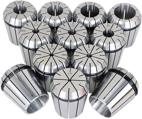 12Pcs ER40 Collets with Common Size 1/8 3/16 1/4 5/16 3/8 1/2 5/8 3/4 1 1-1/16 1-1/8 in Saudi Arabia