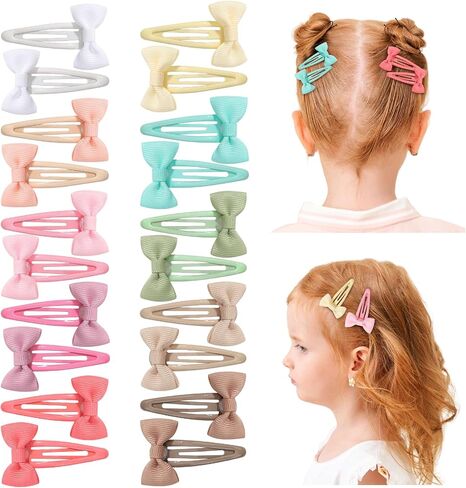 20pcs أقواس الشعر مقاطع للفتيات الصغيرات ، 2 بوصة الشريط Grosgrain غير المعدني للمعادن ملونة أقواس الشعر barrettes للنساء الفتيات الصغار أطفال (10 ألوان) in Kuwait