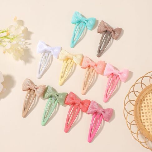 20pcs أقواس الشعر مقاطع للفتيات الصغيرات ، 2 بوصة الشريط Grosgrain غير المعدني للمعادن ملونة أقواس الشعر barrettes للنساء الفتيات الصغار أطفال (10 ألوان) in Kuwait