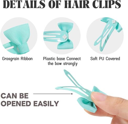 20pcs أقواس الشعر مقاطع للفتيات الصغيرات ، 2 بوصة الشريط Grosgrain غير المعدني للمعادن ملونة أقواس الشعر barrettes للنساء الفتيات الصغار أطفال (10 ألوان) in Kuwait