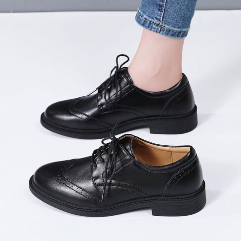 منصة Oxfords للنساء أحذية Wingtip Saddle أحذية أسود أكسفورد للنساء عتيقة الأعمال الرسمية in Kuwait