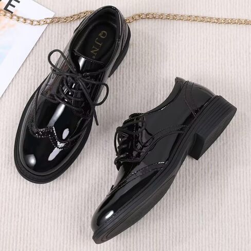 منصة Oxfords للنساء أحذية Wingtip Saddle أحذية أسود أكسفورد للنساء عتيقة الأعمال الرسمية in Kuwait