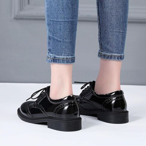 منصة Oxfords للنساء أحذية Wingtip Saddle أحذية أسود أكسفورد للنساء عتيقة الأعمال الرسمية in Kuwait