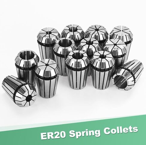 ER20 Spring Collet ، قطر كوليت الصلب الصلب 40CR 1/8mm لتكثيل آلية/أداة طحن المخرطة CNC [Silver ، 1.3x0.8/32x21mm] in Saudi Arabia