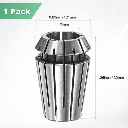 ER20 Spring Collet ، قطر كوليت الصلب الصلب 40CR 1/8mm لتكثيل آلية/أداة طحن المخرطة CNC [Silver ، 1.3x0.8/32x21mm] in Saudi Arabia