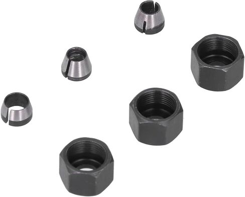 6 حزمة 1/4 إلى 1/8 محول كوليت لقطع طحن مخرطة CNC ، محول كوليت جهاز التوجيه مع المكسرات المسمار ، مشبك جهاز التوجيه الكهربائي ، أداة نقش in Saudi Arabia