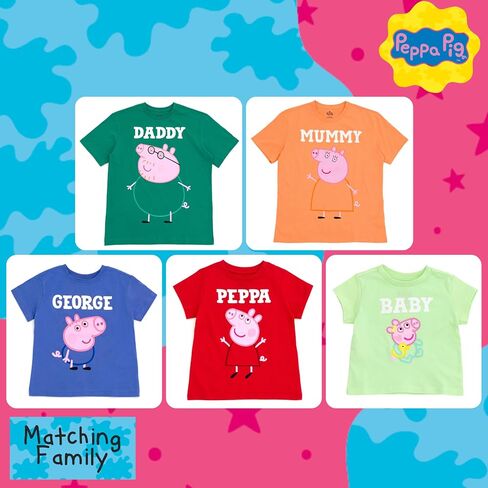 Peppa Pig Matching Family T-Shirt Newborn to Adult Sizes (Newborn - 2XL) in Saudi Arabia