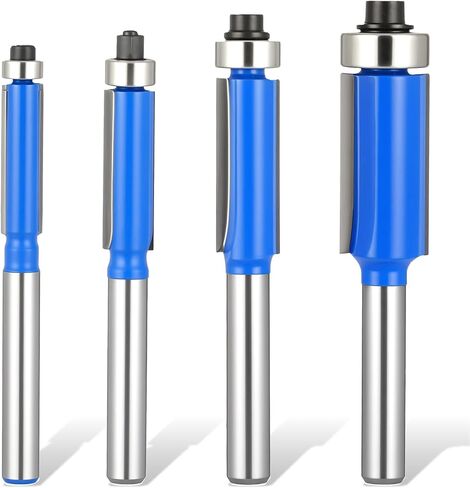 4pcs بت من أجهزة التوجيه الموجهات المستقيمة أجهزة التوجيه المهنية 1/4 بوصة سرق الخشب أدوات طحن القطع العليا التي تحمل أجهزة التوجيه تقليم ، طول القطع 13/16 "، 1-1/16" ، 1-3/16 "، 1-7/32" in Saudi Arabia