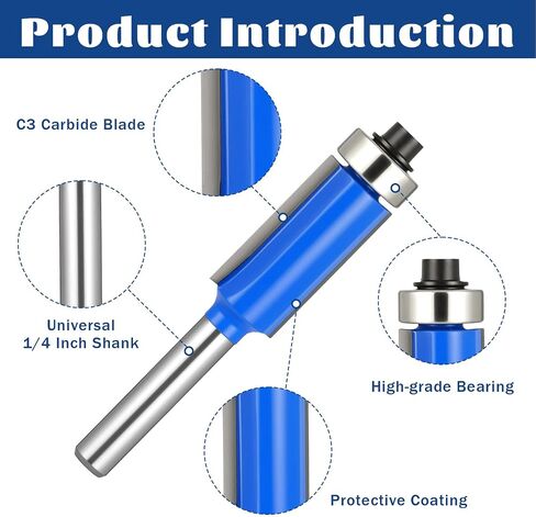 4pcs بت من أجهزة التوجيه الموجهات المستقيمة أجهزة التوجيه المهنية 1/4 بوصة سرق الخشب أدوات طحن القطع العليا التي تحمل أجهزة التوجيه تقليم ، طول القطع 13/16 "، 1-1/16" ، 1-3/16 "، 1-7/32" in Saudi Arabia
