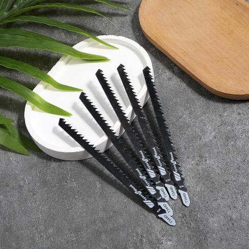 Jig Saw Blades for Wood, 5 Pieces T Shank Jigsaw Blades Carbon Steel Jig Saw Blade Set Heavy Duty T344D Jigsaw Blade for Metal PVC Plastic Plywood Hardwood Woodworking Cutting in Saudi Arabia