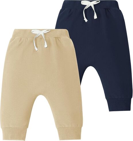 2-Pack Baby Boy Pant Toddler Jogger Pants Toddler Boy Sweatpants Casual Basic Infant Newborn Leggings in Kuwait