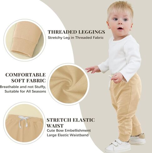 2-Pack Baby Boy Pant Toddler Jogger Pants Toddler Boy Sweatpants Casual Basic Infant Newborn Leggings in Kuwait