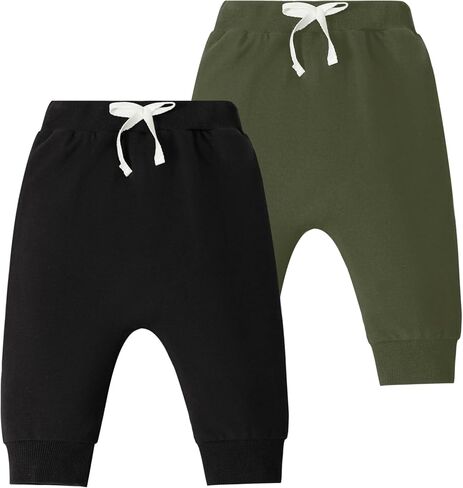 2-Pack Baby Boy Pant Toddler Jogger Pants Toddler Boy Sweatpants Casual Basic Infant Newborn Leggings in Kuwait