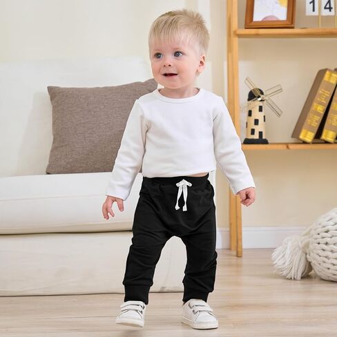 2-Pack Baby Boy Pant Toddler Jogger Pants Toddler Boy Sweatpants Casual Basic Infant Newborn Leggings in Kuwait