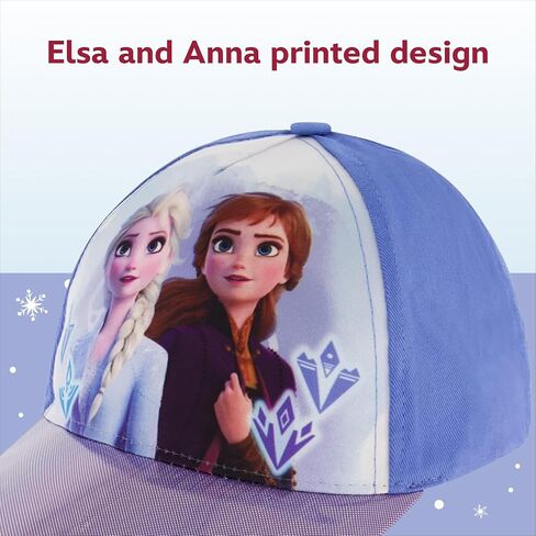 Disney Girls Baseball Cap, Frozen Elsa & Anna Adjustable Toddler 2-4 Or Girl Hats for Kids Ages 4-7 Purple in Saudi Arabia