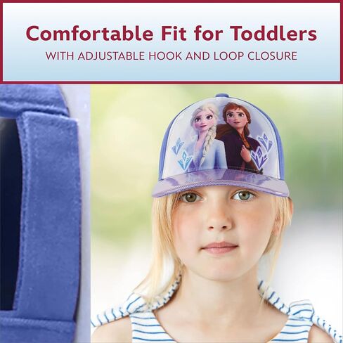 Disney Girls Baseball Cap, Frozen Elsa & Anna Adjustable Toddler 2-4 Or Girl Hats for Kids Ages 4-7 Purple in Saudi Arabia