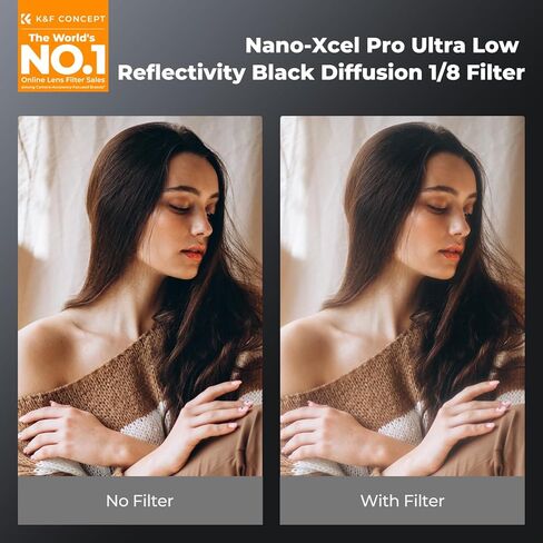 K&F Concept 82mm Black Diffusion 1/8 Filter Mist Cinematic Effect Black Diffusion Filter with 36 Multi-Layer Coatings for Video/Vlog/Portrait Photography (XPRO Series) in Saudi Arabia