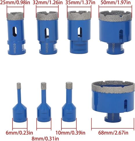 Wflnhb 8 PCS M14 ثقب الماس الماسي الماسي المنشار بتثبت بتات بتناسب لتناسب الزجاج الصلب بلاستيك رخام. in Saudi Arabia