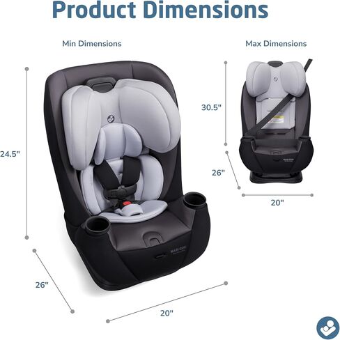 Maxi-Cosi Pria All-in-One Convertible Car Seat, Infant to Toddler Car Seat, Easy-Install Harness, Machine-Washable Cover, 5-100 lbs, Sea Shadow in Saudi Arabia