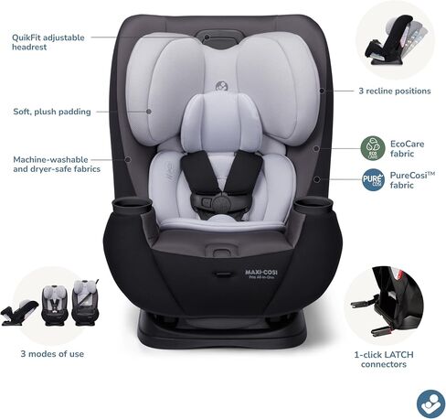 Maxi-Cosi Pria All-in-One Convertible Car Seat, Infant to Toddler Car Seat, Easy-Install Harness, Machine-Washable Cover, 5-100 lbs, Sea Shadow in Saudi Arabia