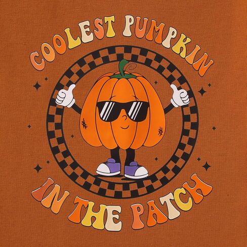 Toddler Baby Boys Halloween T-Shirt Coolest Pumpkin in The Patch Shirt Kid Funny Graphic Tee Spooky Season Tops in Saudi Arabia