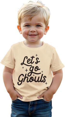 CM C & M Wodro Halloween Shirt Toddler Baby Boy Girl Let's Go Ghouls T-Shirt Kids Crewneck Short spooky seaon Tops tops in Kuwait