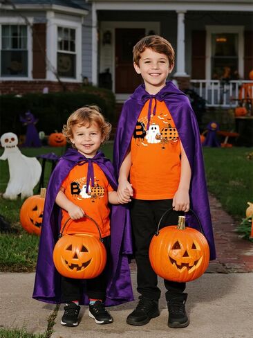 يتوهج الأطفال في Thirt Thirt Thirt Toddler Halloween Boo Stirts Pumpkin Tees Monster Truck Tops Boy 2-8 Years in Kuwait