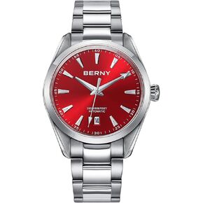 BERNY Automatic Watch for Men NH35 Movement Mechanical Watches with Screw-in Crown 20ATM Waterproof Sapphire Glass Stainless Steel Wristwatch Super Luminous