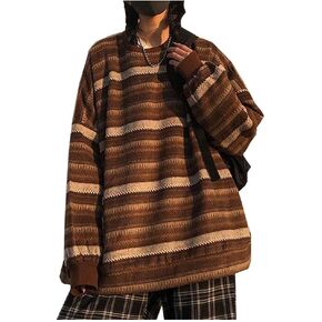 Striped Sweater Women y2k Grandpa Sweater Striped Sweatshirt Pullover Oversize Vintage Sweater Knitted Long Sleeve Tops