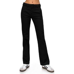 KHAKI & BLUE Women's Work Pants – High Rise Straight Leg Casual Trousers with Pockets