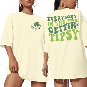 St-Patricks Day Shirt Lucky: Irish Tshirt Women Lucky Shamrock Graphic Tees Casual Short Sleeve Oversized Tops