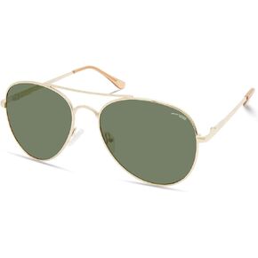 Skechers Women's SEA6166 Polarized Pilot Sunglasses, Gold, 56mm