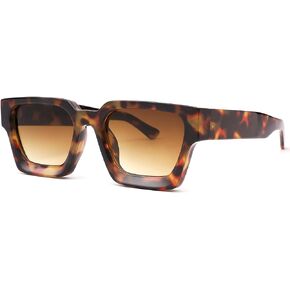 Square Sunglasses for Men Women Fashion Chunky Rectangle Shades UV400 Protection Sun Glasses