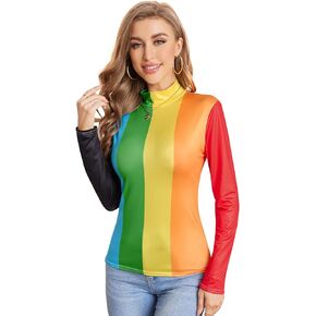 SweatyRocks Women's Color Block Ribbed Knit Slim Fitted Long Sleeve Crop Tee Shirt Top