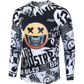 LLAI STRGAO Men's Mountain Bike Long Sleeve Jersey BMX Downhill Shirts MTB Cycling Jerseys